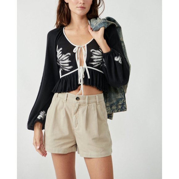 Free People Lookout Top Embroidered Blouse - NWT! - Picture 5 of 6